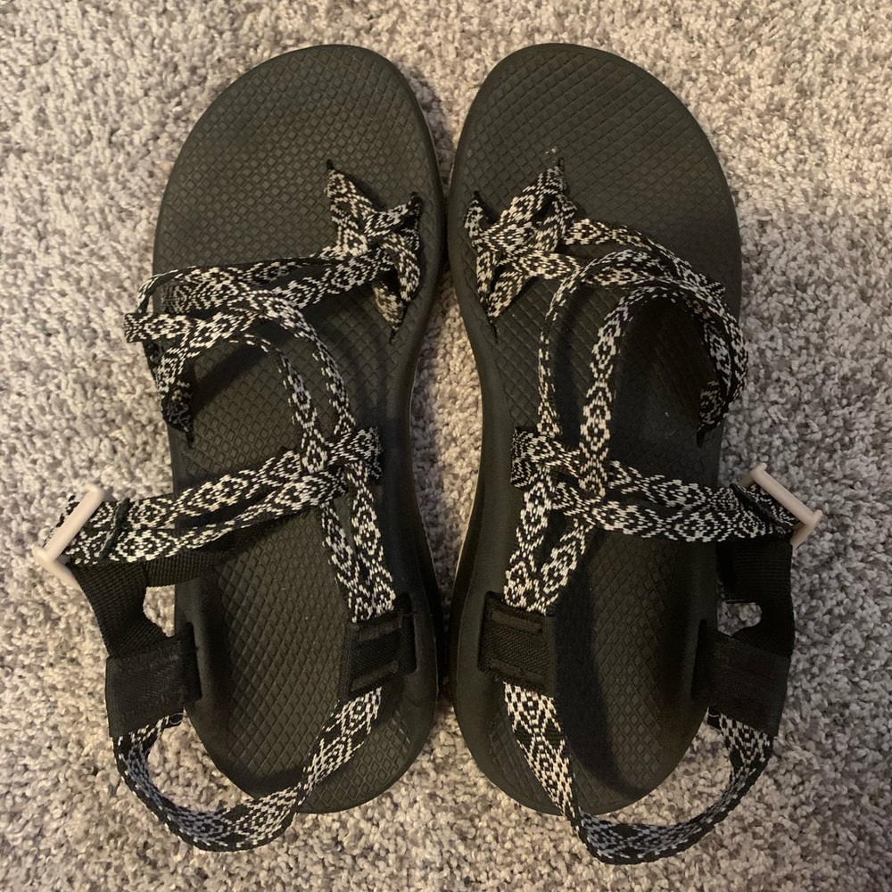 Black and White Chaco Sandals